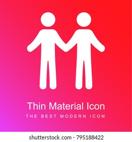 Couple red and pink gradient material white icon minimal design