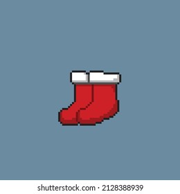 couple of red sock in pixel style