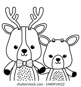 Couple of reindeer and deer design