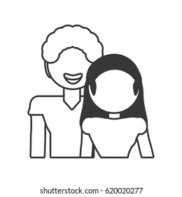 couple relationship family people outline
