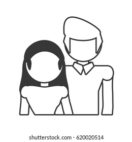 couple relationship family people outline