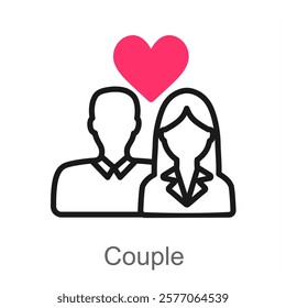 Couple and relationship icon concept