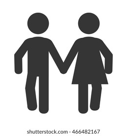 couple relationship pictogram, isolaed flat icon design