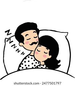 Couple resting on soft pillows in the bedroom