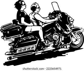 Ilustración del vector de motocicleta de dos ruedas de Hawg