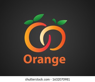 couple ring fruit orange logo design inspiration
