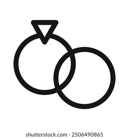 Couple Ring icon Black line art vector logo