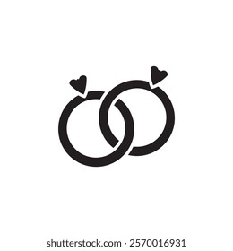 Couple Ring icon black and white vector outline sign