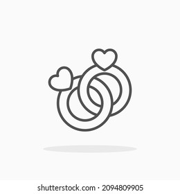 Couple Ring icon. Editable Stroke and pixel perfect. Outline style. Vector illustration. Enjoy this icon for your project.