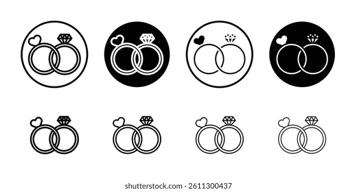 Couple Ring icon Flat illustration sign
