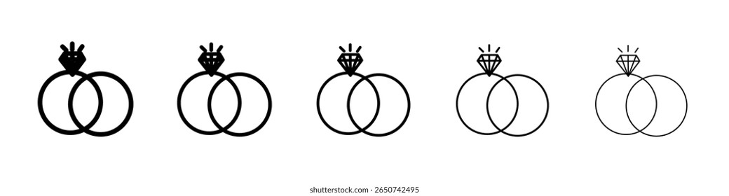 Logotipo de conjunto de ilustración plana de icono de anillo