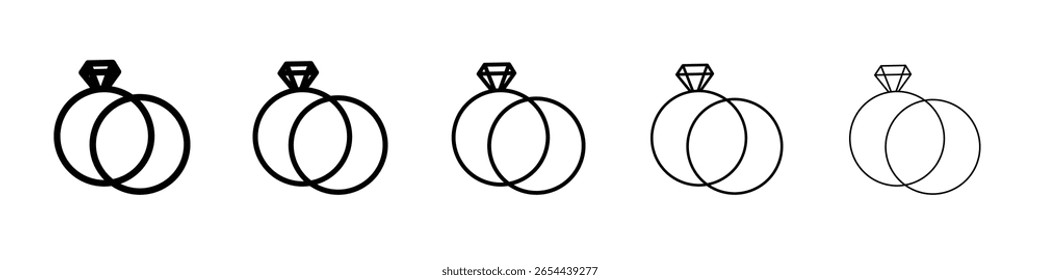 Logotipo de conjunto de ilustración plana de icono de anillo