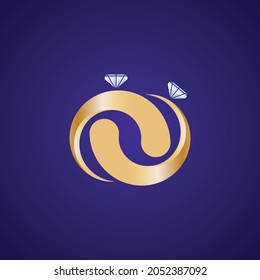 couple ring icon. luxury and simple. can be used as a logo.