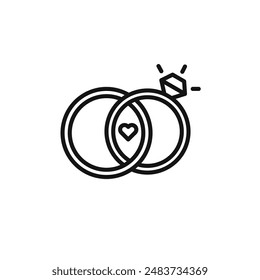 Couple Ring icon outline collection in black