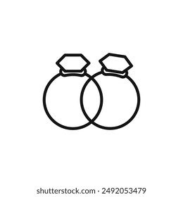 Couple Ring icon outline collection in black and on white background