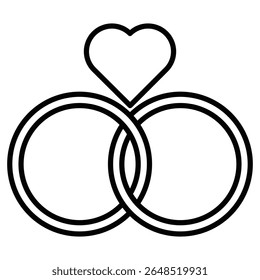 Icono de anillo de pareja Contorno de marca de logotipo aislado