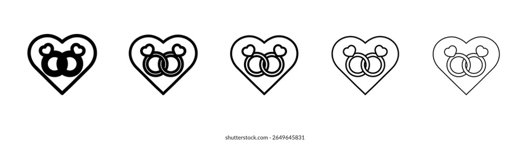 Icono de anillo de pareja contorno simple ilustración aislada