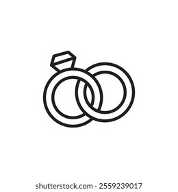 Couple Ring icon Outline vector for web ui