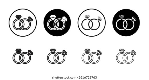 Couple Ring icon Thin line illustration set