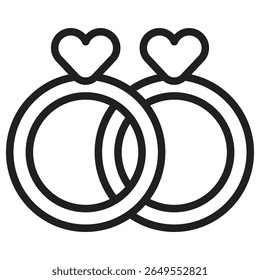 Signo aislado de la Ilustración vectorial del icono del anillo