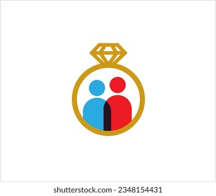 Eilring mit abstrakter Zeichenform Diamant Logo Vektorgrafik