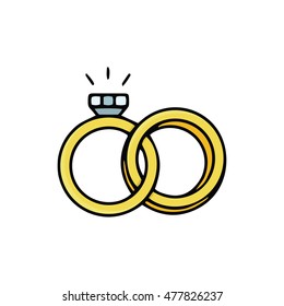 Couple Rings Vector Icon