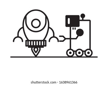 couple of robots technology icons vector illustration design