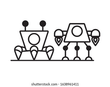 couple of robots technology icons vector illustration design
