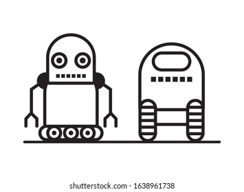 couple of robots technology icons vector illustration design