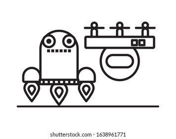 couple of robots technology icons vector illustration design