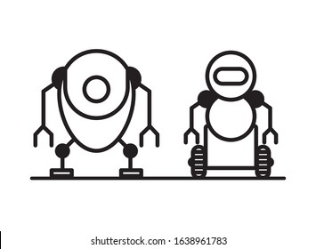 couple of robots technology icons vector illustration design