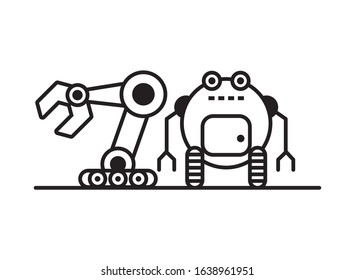 couple of robots technology icons vector illustration design
