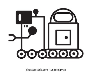 couple of robots technology icons vector illustration design