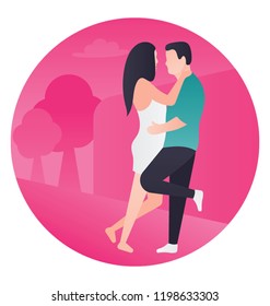 
A couple romance depiction in a icon 
