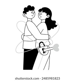 Couple Romance Doodle Mini Illustrations 