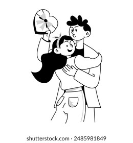 Pareja Romance Doodle Mini Ilustraciones 