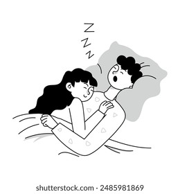 Paar Romance Doodle Mini-Illustrationen 