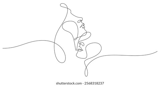 couple romance pose concept one line drawing continuous vector illustration minimalist art