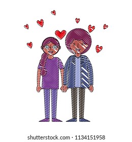 couple romantic holding hands and hearts love