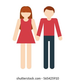 couple romantic love together vector illustration eps 10