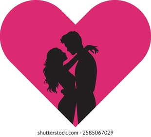 couple Romantic poses vector silhouette