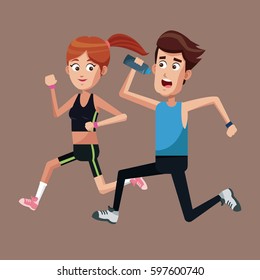 couple running exercise healthy