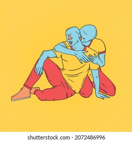 Couple Same Color Same Interest Hug