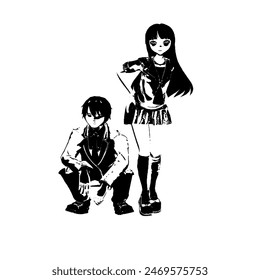 Couple school uniform knowledge logo