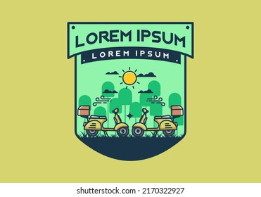 a couple of scooter flat illustration design
