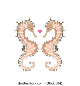 Couple seahorse - Vector illustration