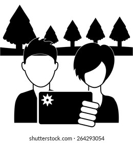 couple selfie design, vector illustration eps10 graphic 