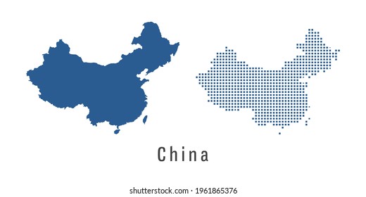 Couple set blue Map of China