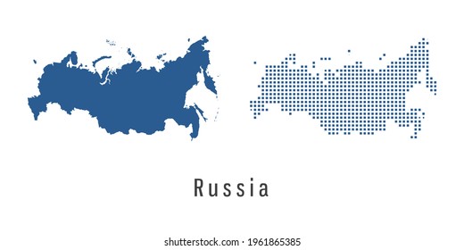 Couple set blue Map of Russia
