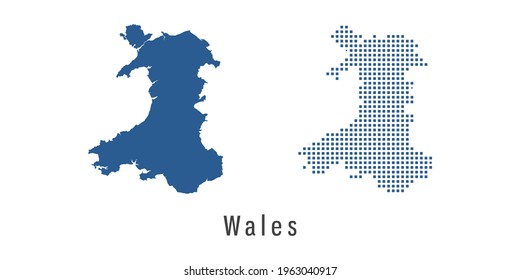 Blaue Karte von Wales